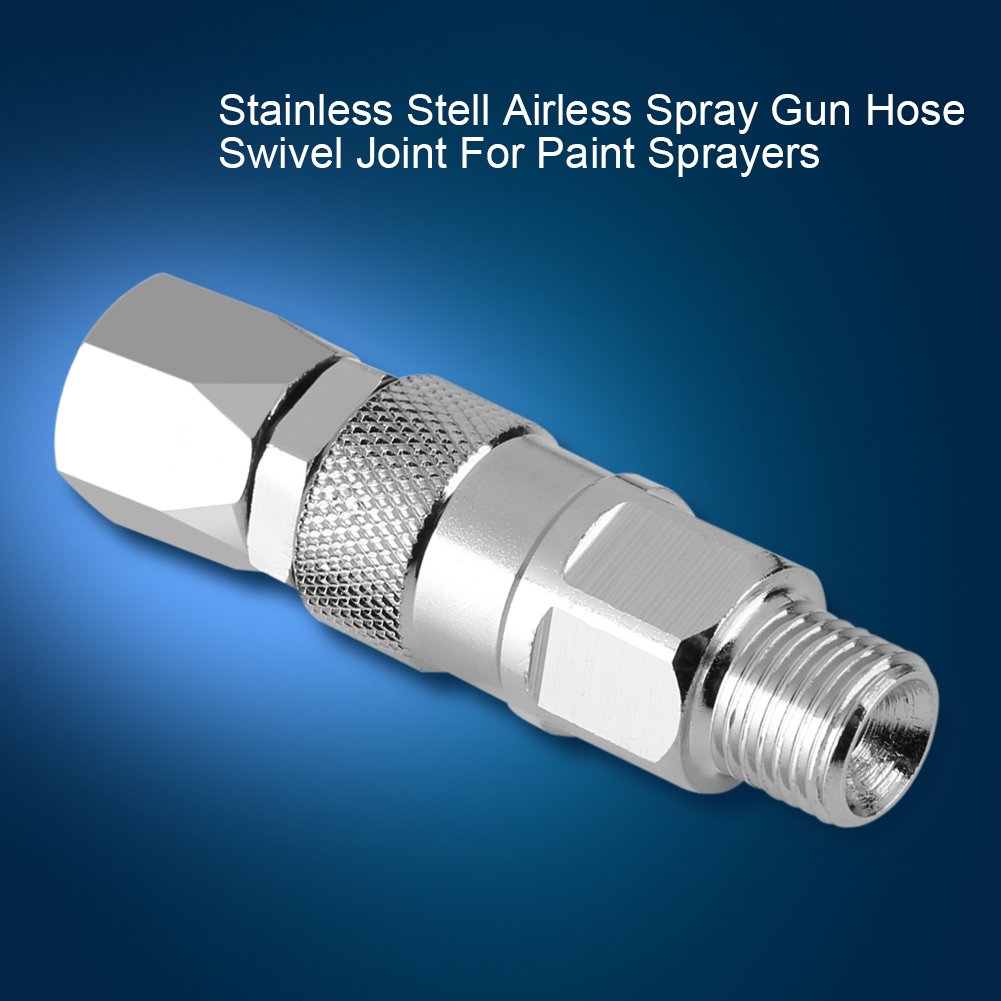 Graco Airless Sprayer Hose Adapter - 1/4 Inch Stainless Steel High Pressure Swivel Joint for Paint Spray Guns | Compatible with Airless Sprayer Hose Reels & Whips | Perfect for Professional Painting, DIY Projects & Industrial Coating Applications