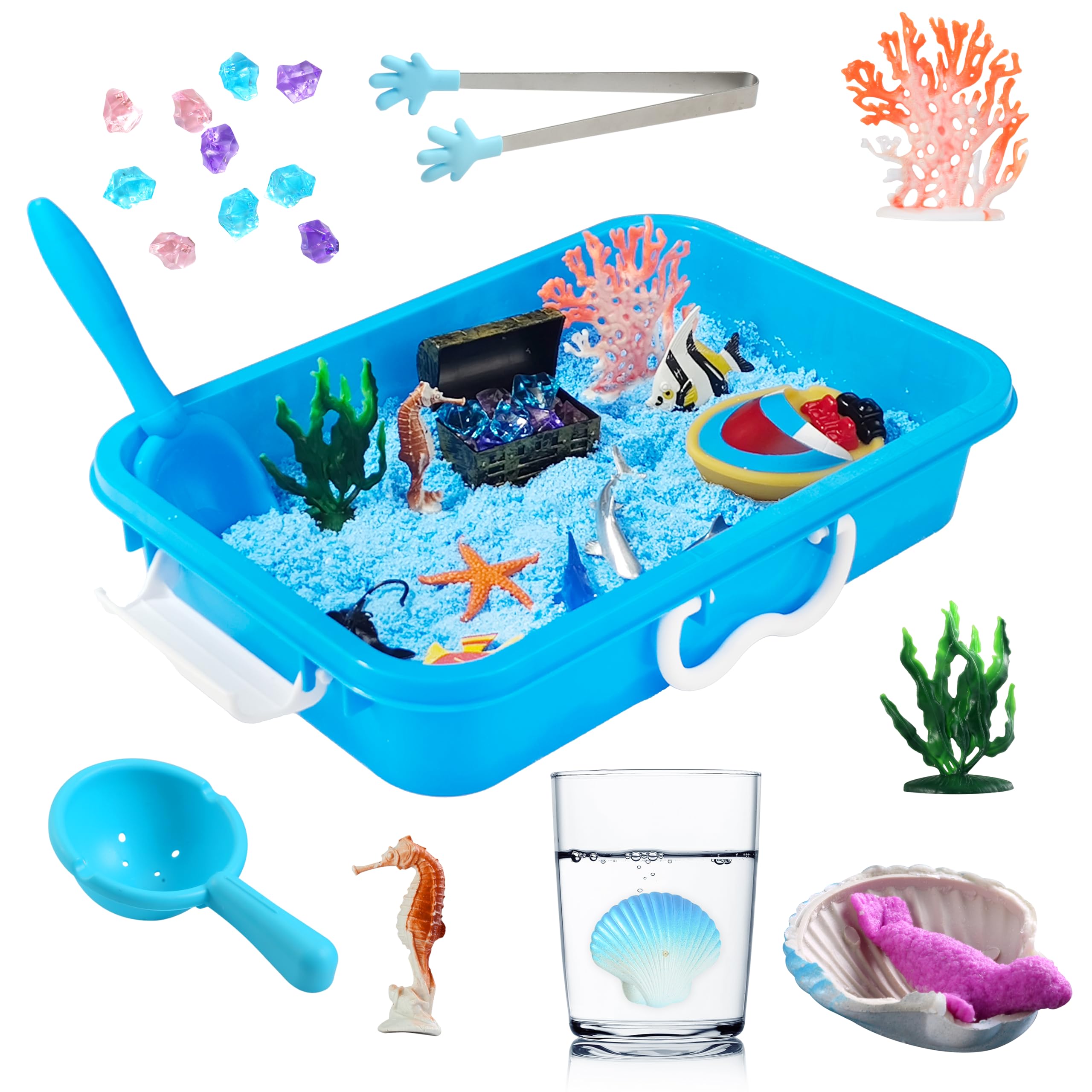 Ocean Sensory Bin Toys for Toddlers - Sea Animal Water Play Set for Kids Ages 3-8, Sensory Toys for Boys & Girls - Perfect for Sandbox Play, Bath Time & Early Learning Activities