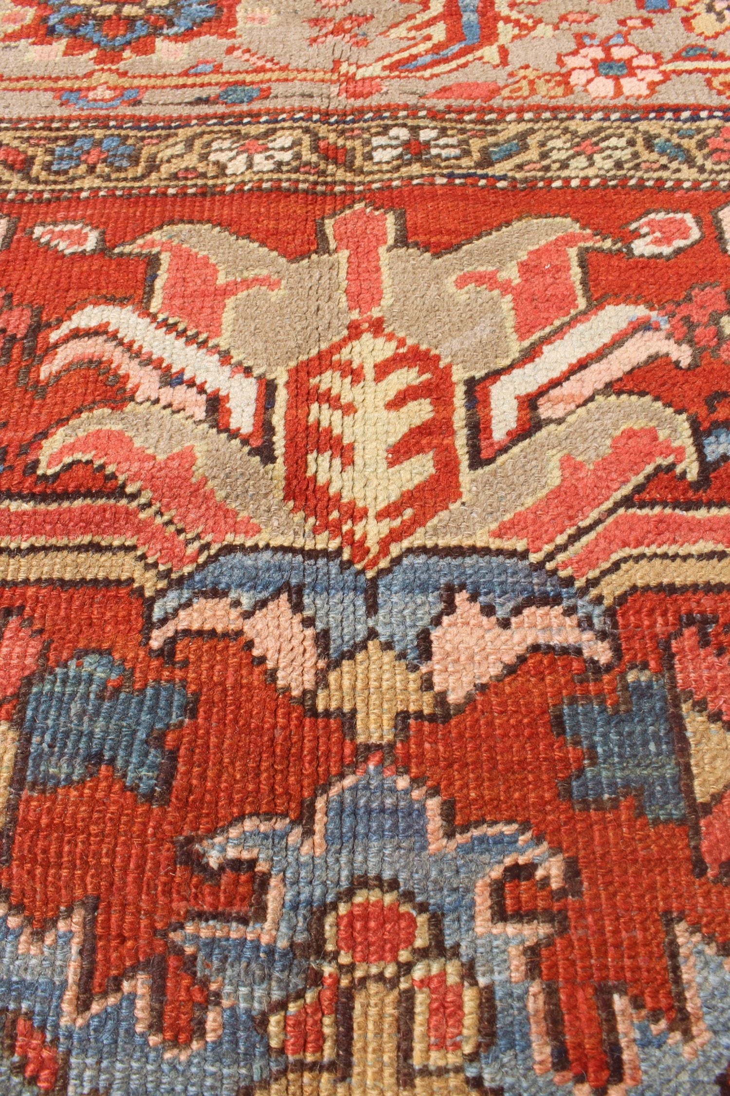 Antique Heriz Handwoven Tribal Rug J69660 - Authentic Persian Carpet for Living Room, Bedroom & Home Decor