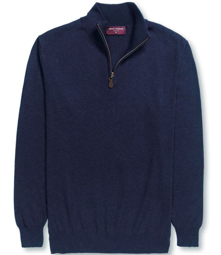 Brook Taverner Dallas 1/4 Zip Neck Sweater for Men - Premium Cotton Blend Pullover for Casual Wear & Outdoor Activities