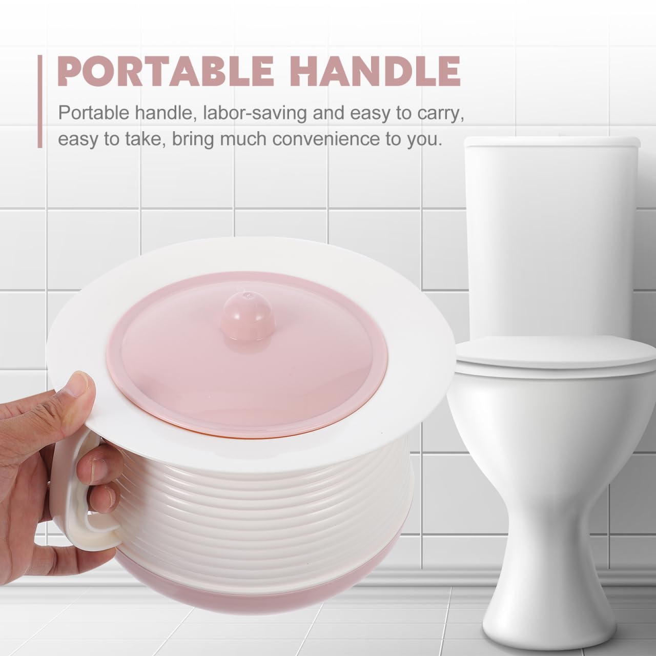Portable Adult Urinal with Lid - Plastic Spittoon & Bedpan for Men, Elderly & Toddlers - Travel, Home Care & Hospital Use