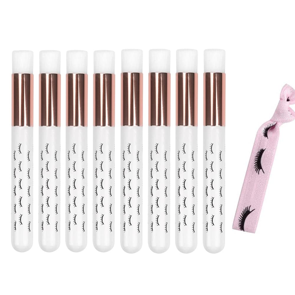 Soft Rose Gold & White Lash Shampoo Brush - Gentle Eyelash Cleanser & Blackhead Remover Tool for Nose Cleaning | Perfect for Daily Makeup Removal & Skincare Routine