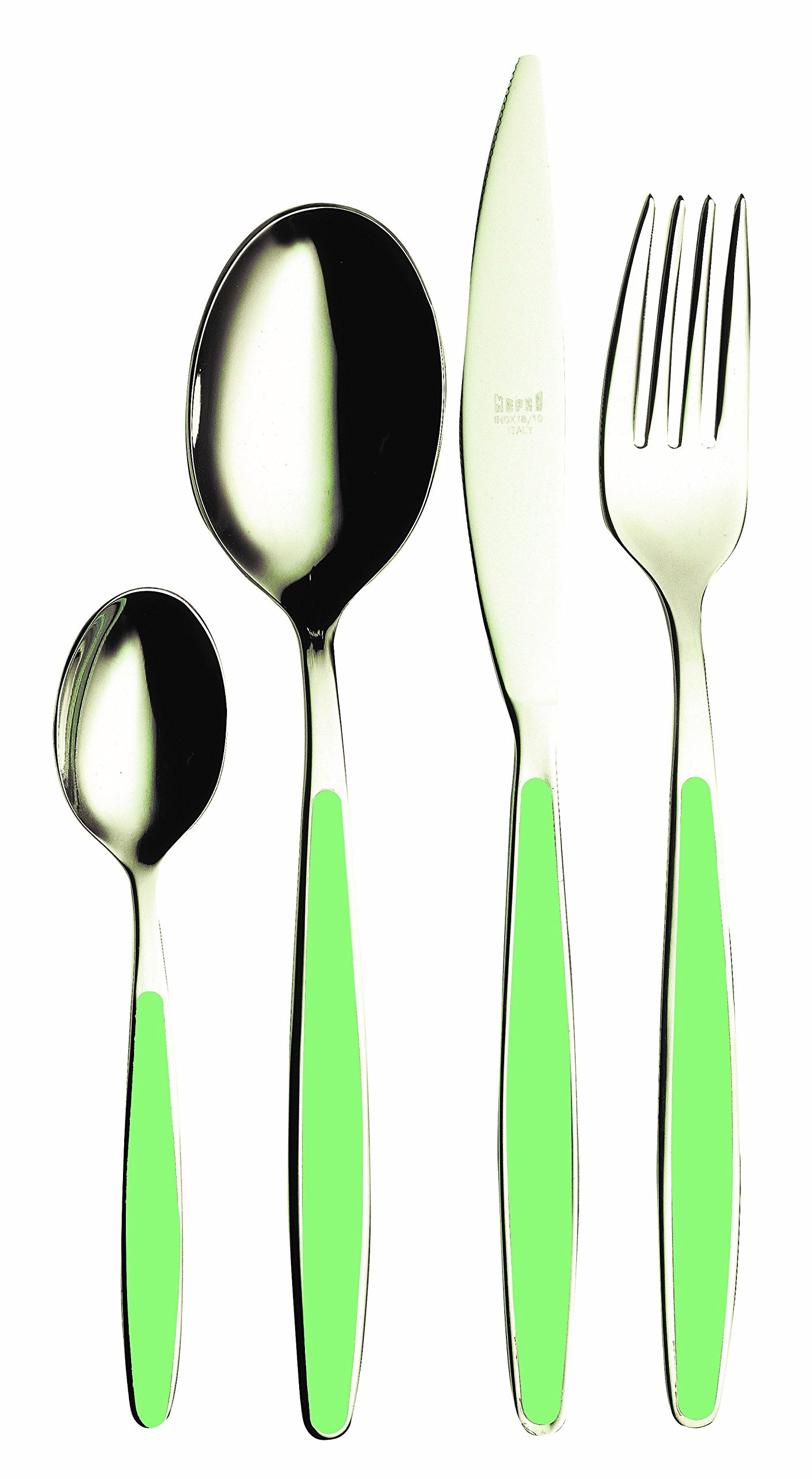 Mepra Caramella 24-Piece Stainless Steel Kitchen Utensil Set in Aquamarine - Perfect for Cooking, Baking & Gift Giving