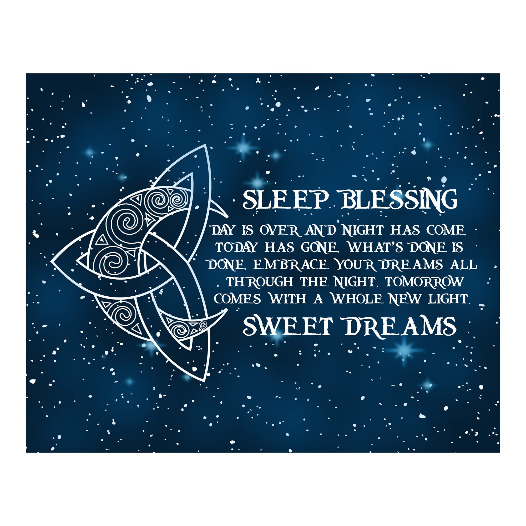 Sleep Blessing Sweet Dreams Wall Art Print - 10x8 Inches Unframed Home Decor for Living Room, Bedroom & Master Bedroom - Perfect for Relaxing Spaces & Meditation Rooms