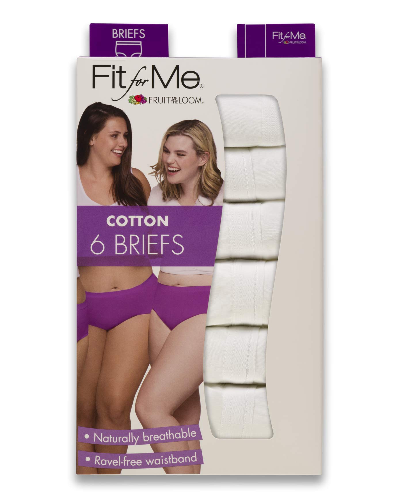 Fruit of the Loom Women's Plus Size Cotton Underwear Briefs - Soft Comfort Fit, White (Pack of 12) | Everyday Wear, Sleep & Lounge | US Size 12