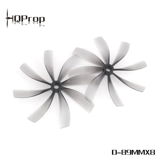 HQProp Duct 89mm x 8 Cinewhoop Propellers - Grey Polycarbonate (4CW+4CCW) - 8 Pack - Durable FPV Drone Props for Smooth Cinewhoop Filming & Freestyle Flying