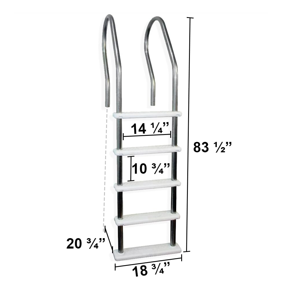Aqua Select Hi-Rise Reverse Bend Stainless Steel Pool Ladder with Resin Steps | Durable Above Ground Swimming Pool Access Ladder | Perfect for Easy Entry & Exit in Backyard Pools
