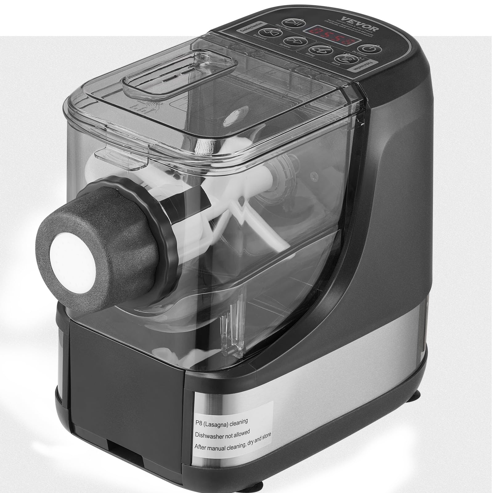 VEVOR 150W Automatic Electric Pasta Maker Machine - 8 Pasta Shapes, 4 Intelligent Modes, 500g Flour Capacity with Measuring Cups & Cleaning Brush for Home Kitchen | Perfect for Fresh Homemade Pasta, Italian Dishes & Family Cooking