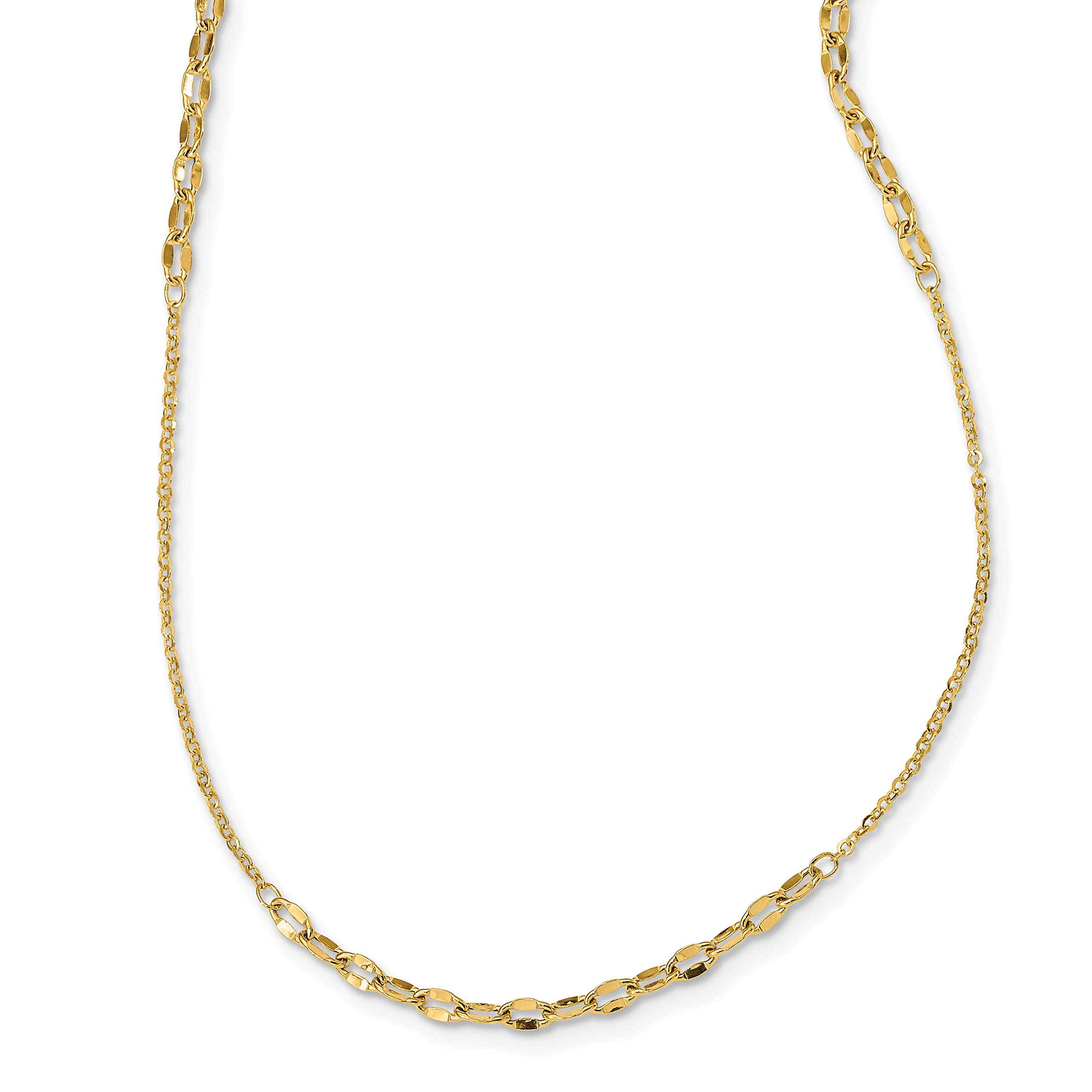 14K Gold Fancy Chain Necklace for Women - Elegant Layering Necklace for Daily Wear, Gift Giving & Special Occasions