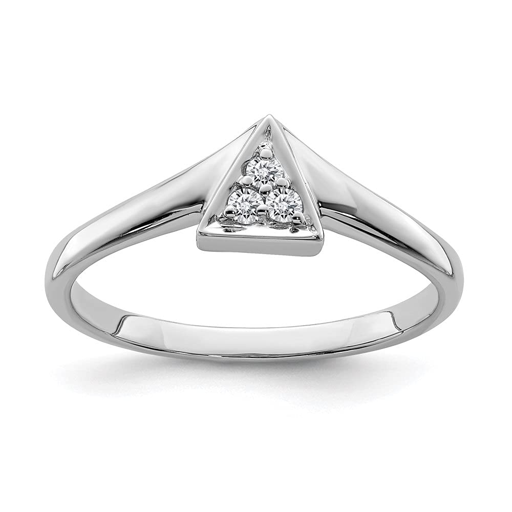 925 Sterling Silver Diamond Triangle Ring for Women (0.06 ct) - Elegant Dainty Jewelry Gift for Anniversary, Birthday & Special Occasions | Diamond2Deal