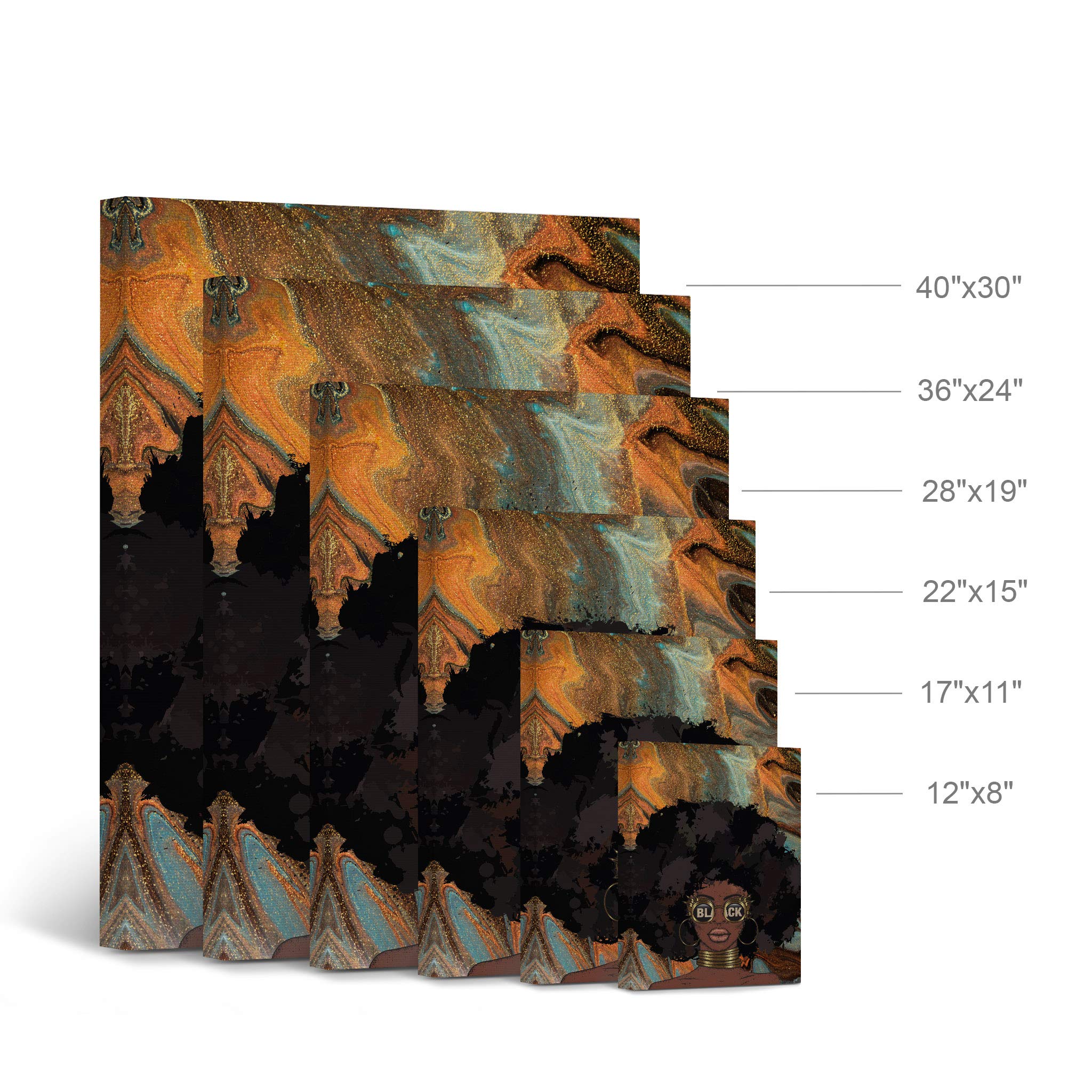 African American Wall Art Canvas Prints - Black Art Wall Decor & African American Pop Art - 28x19 Inches - Perfect for Living Room, Bedroom & Office Decor
