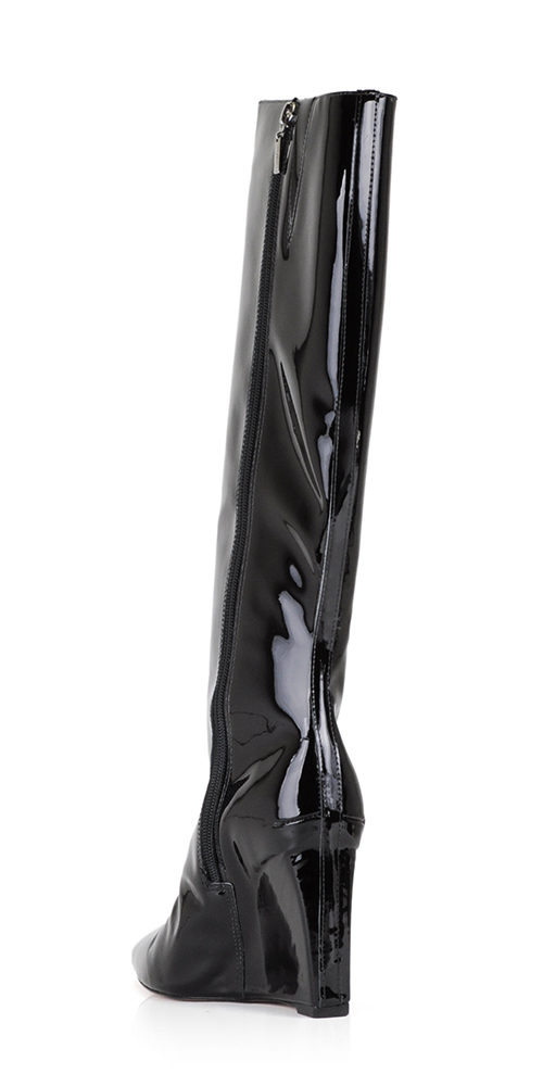 Asya Up Patent Leather Boots for Women - Stylish High Heel Ankle Boots for Party, Night Out & Office Wear - Waterproof & Comfortable Dress Shoes