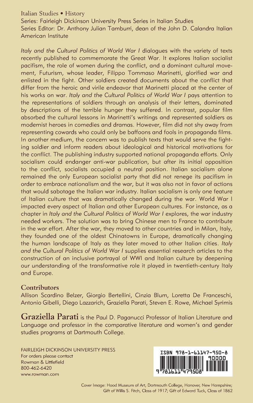 World War I Cultural Politics in Italy - Fairleigh Dickinson University Italian Studies Series | Academic Research & History Books