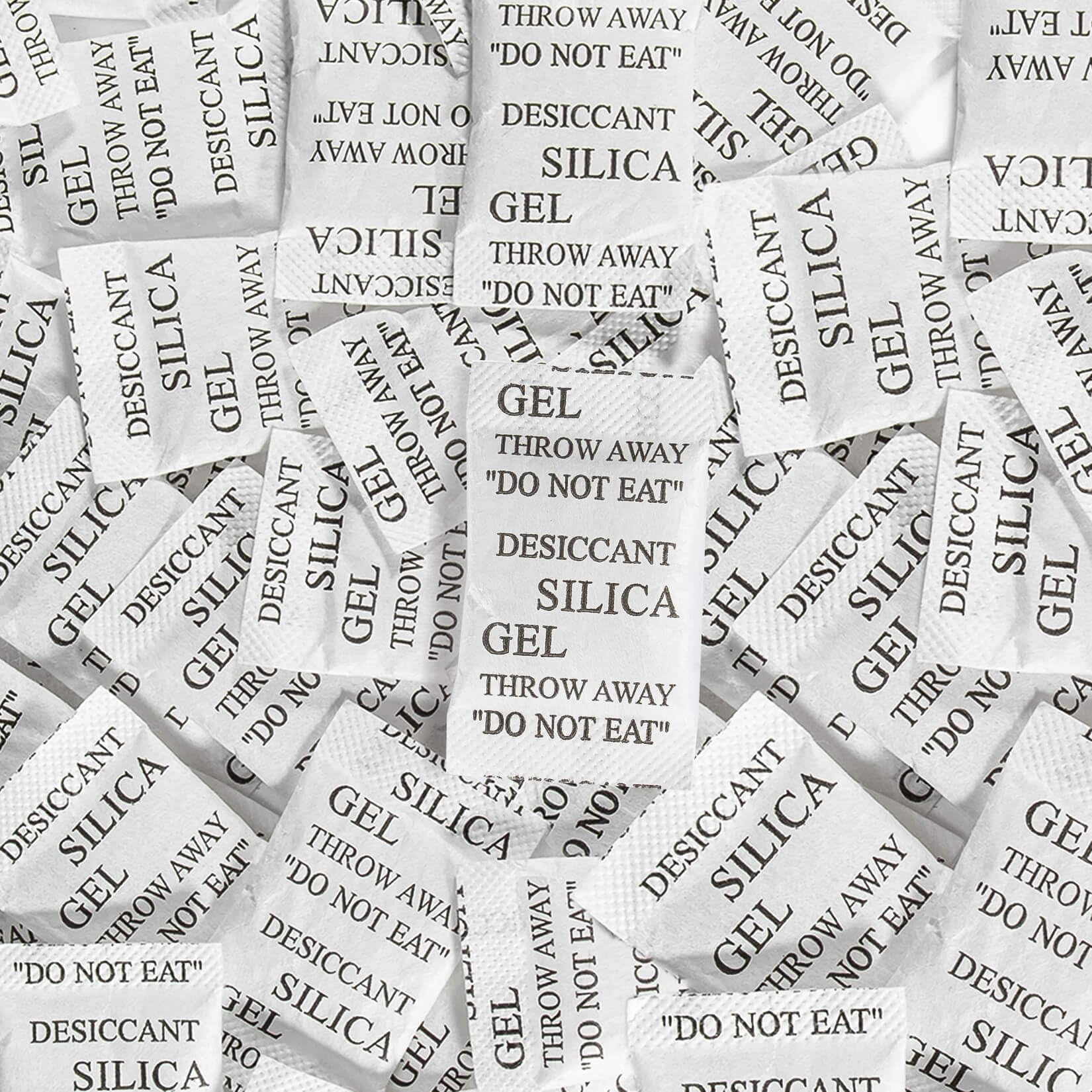 100PCS 2Gram Silica Gel Packets - Moisture Absorber Desiccant Packs for Electronics, Jewelry, Cameras, Clothes, Books & Tools | Prevent Humidity Damage for Storage & Protection