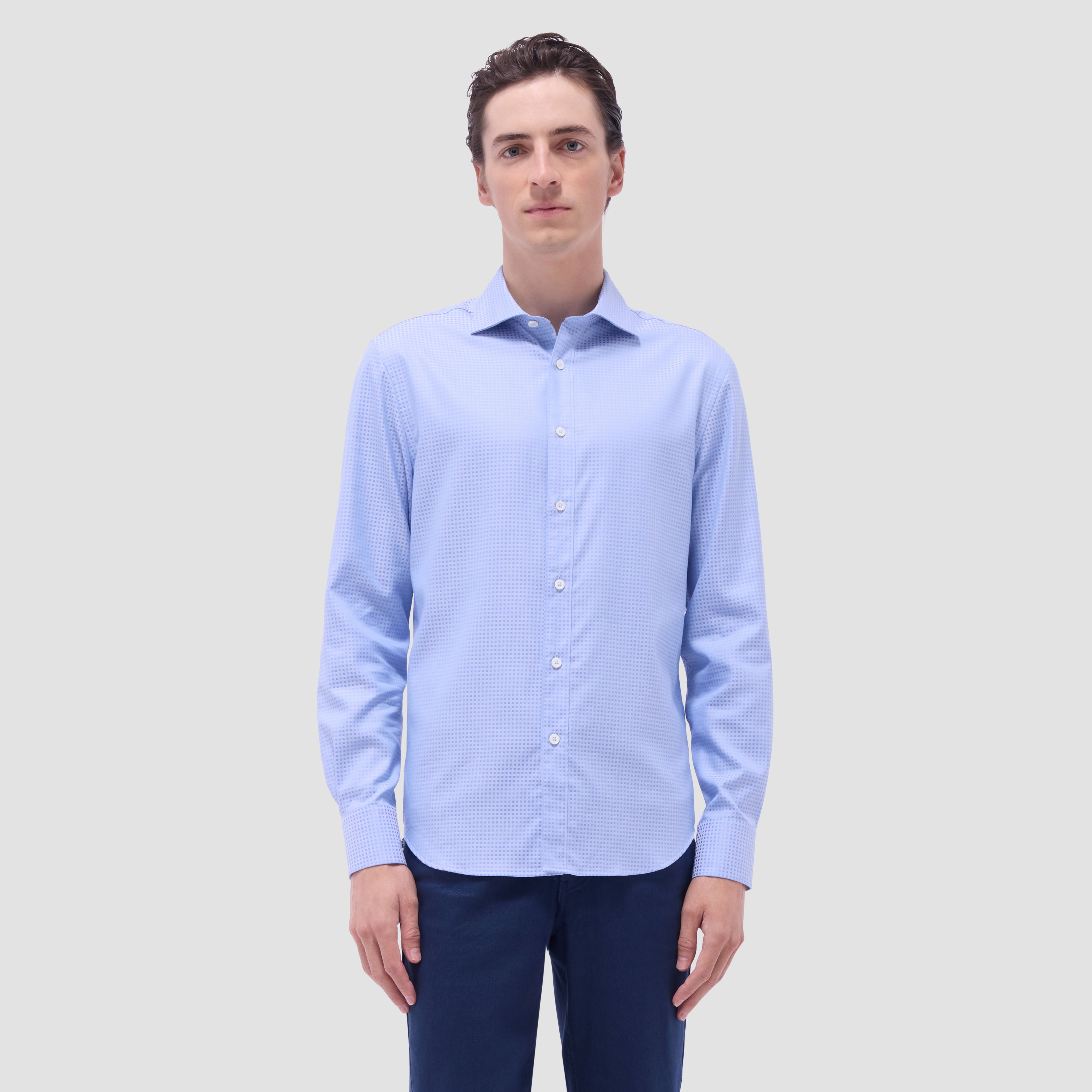 Stylish Axel Micro Check Jacquard Shirt for Men | Premium Cotton Blend Button-Up | Perfect for Office, Casual Wear & Date Nights