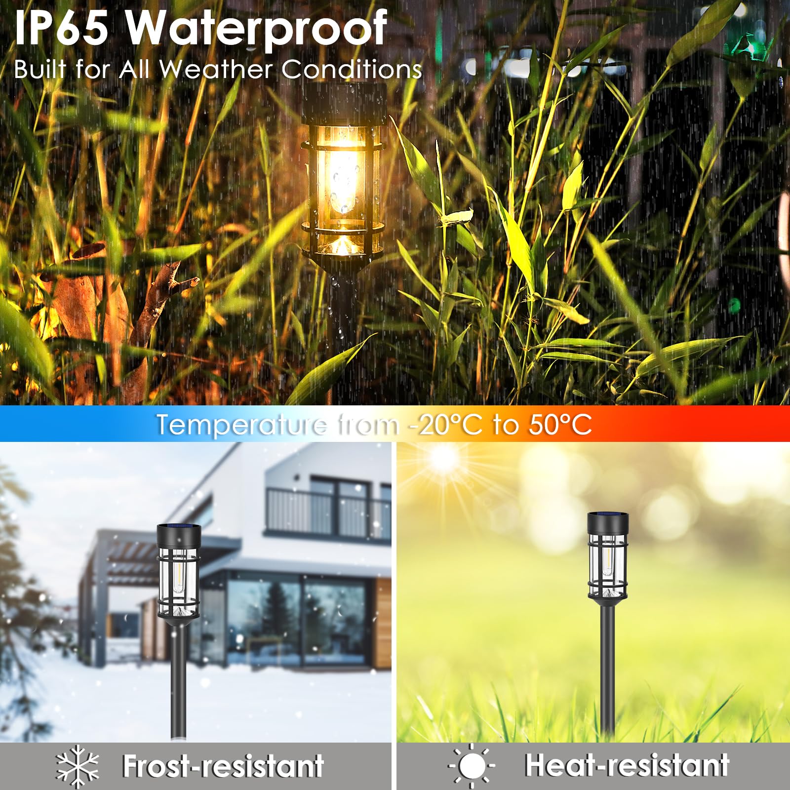 8 Pack Solar Pathway Lights - LED Outdoor Waterproof Solar Garden Lights for Yard, Lawn, Walkway, Driveway (3000K Warm White) | Perfect for Landscape Lighting, Patio Decor & Backyard Illumination