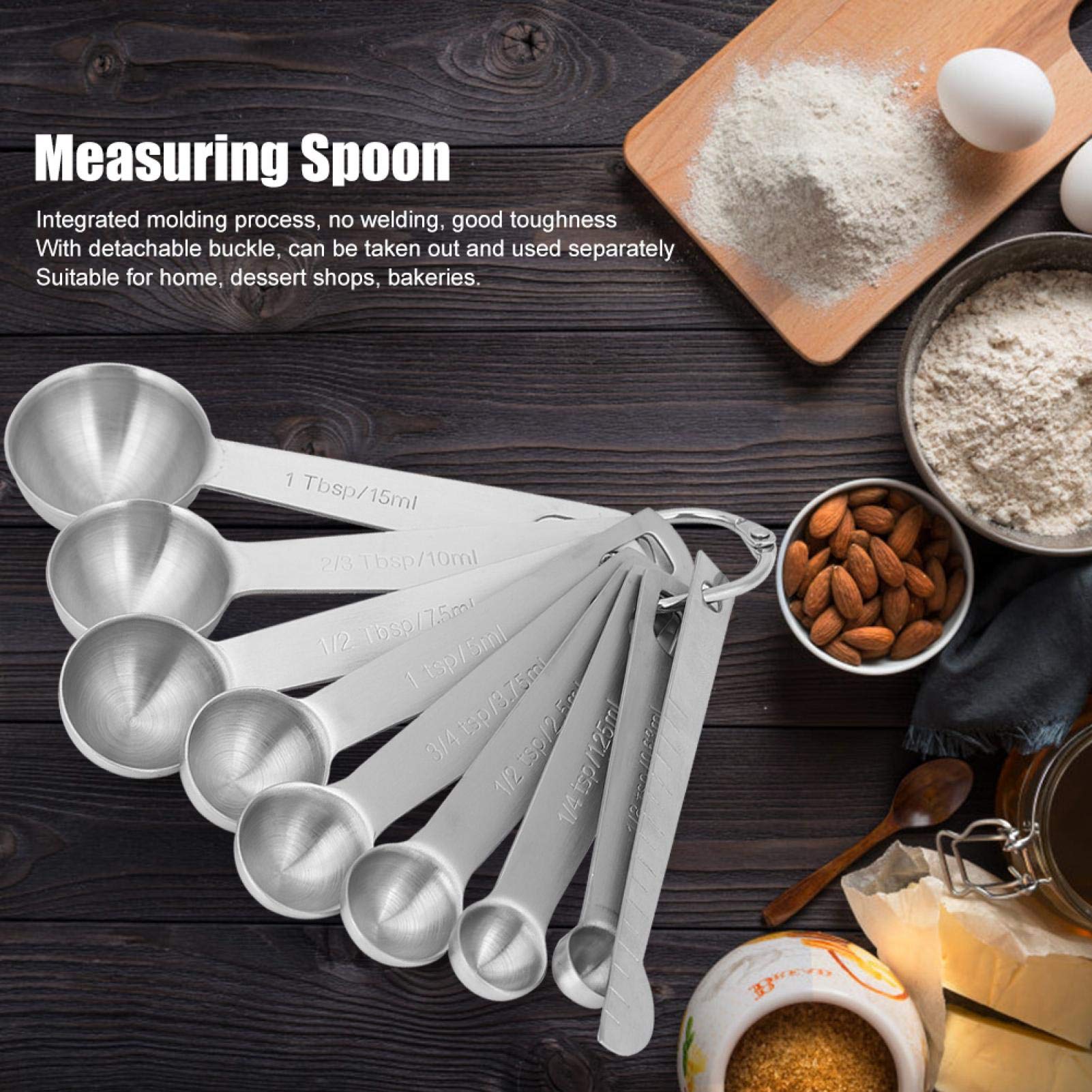 Premium 304 Stainless Steel Measuring Spoons Set - 6-Piece Accurate Kitchen Measuring Tools for Baking, Cooking & Coffee - Dishwasher Safe & Rustproof for Home & Professional Use