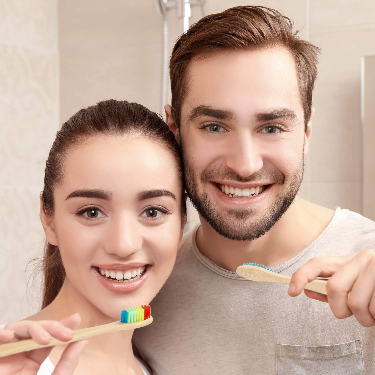 Eco-Friendly 40-Pack Bamboo Toothbrushes with Charcoal & BPA-Free Nylon Bristles (Multi-Color) - Sustainable Oral Care for Home, Travel & Zero Waste Lifestyle