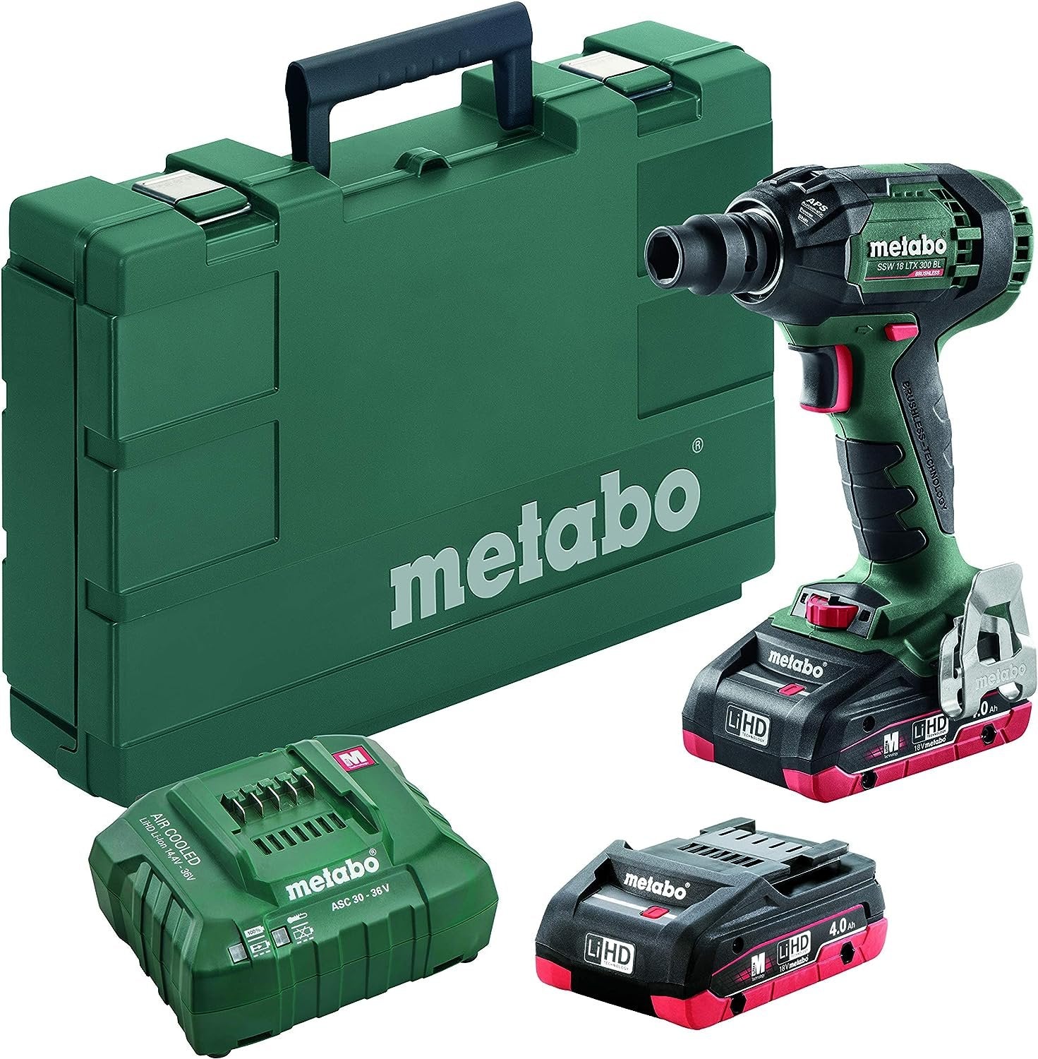 Metabo HPT 18V Cordless Impact Wrench Kit with 2X 4.0Ah Li-ion Batteries (602395520) - 1/2