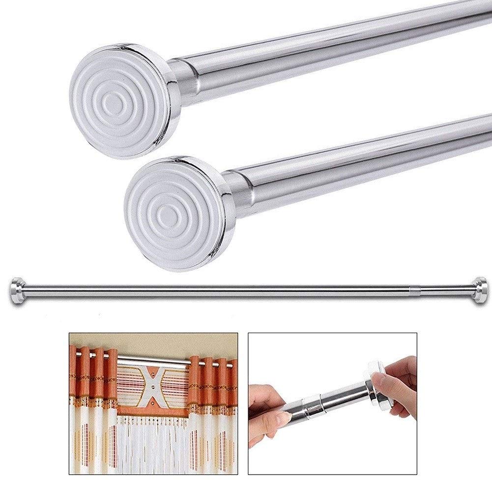 Stainless Steel Telescopic Shower Curtain Rod - Adjustable 43-79 Inches (110-200cm) for Bathroom, Shower & Closet - Heavy Duty Curtain Rail with Easy Installation - Perfect for Small Spaces & Home Organization