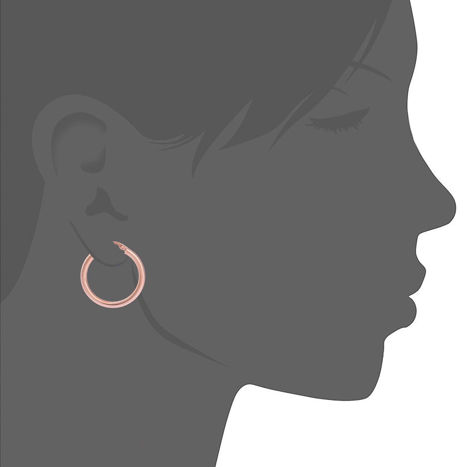 9ct Rose Gold Classic Hoop Earrings for Women - Elegant Everyday Jewelry for Work, Date Night & Special Occasions