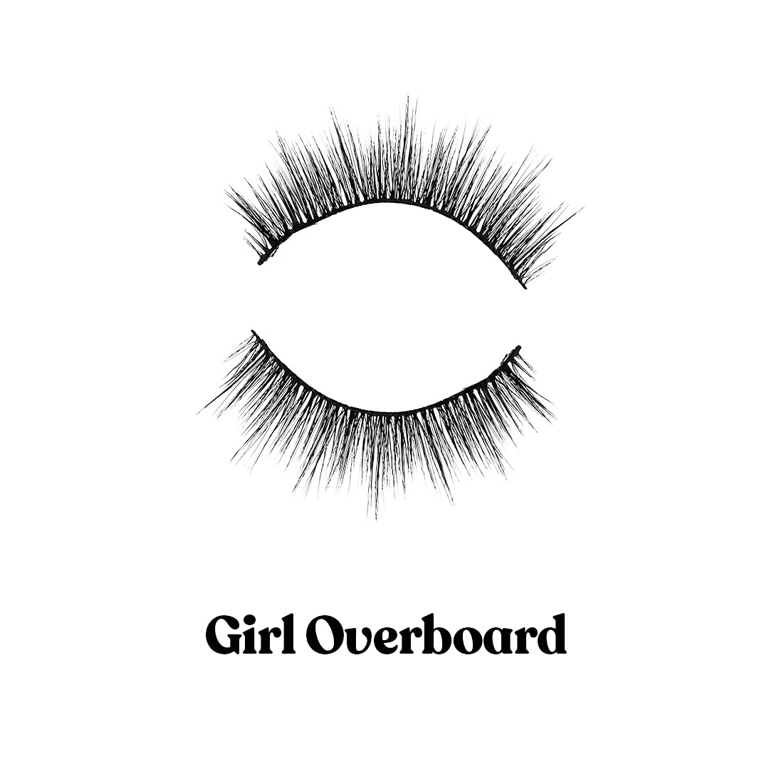 Silly George LinerBond Lash System - Girl Series Starter Kit with Eyeliner Adhesive & 1 Set Natural Lashes (Girl Overboard, LinerBond PRO Clear) | Easy False Eyelash Application for Everyday Glam & Special Occasions