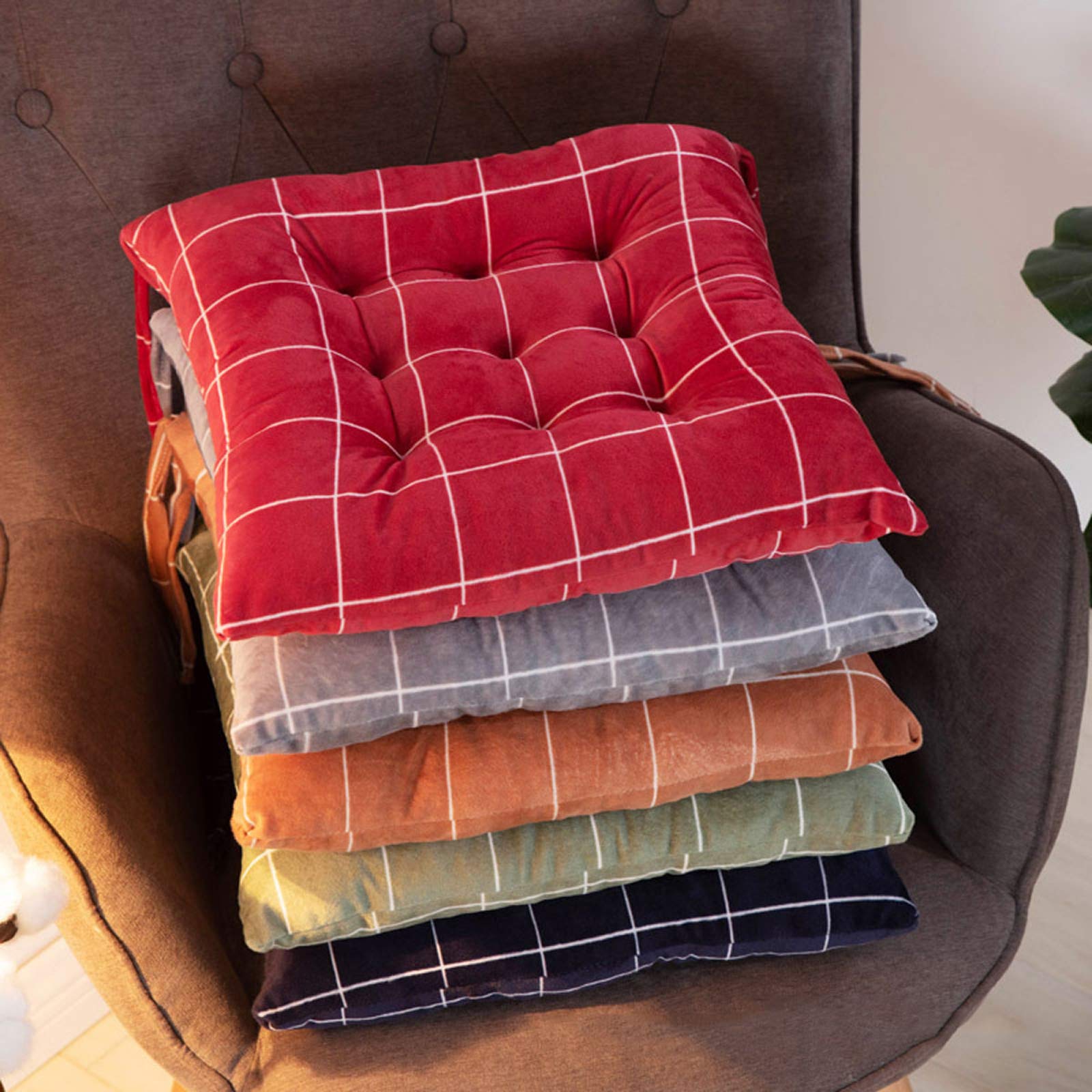 6-Pack Non-Slip Tied Chair Cushions - Soft Breathable Seat Pads for Dining Chairs, Office & Outdoor Use - Home Kitchen Comfort & Back Support (Beige) | Perfect for Dining Rooms, Patio Furniture & Workspaces