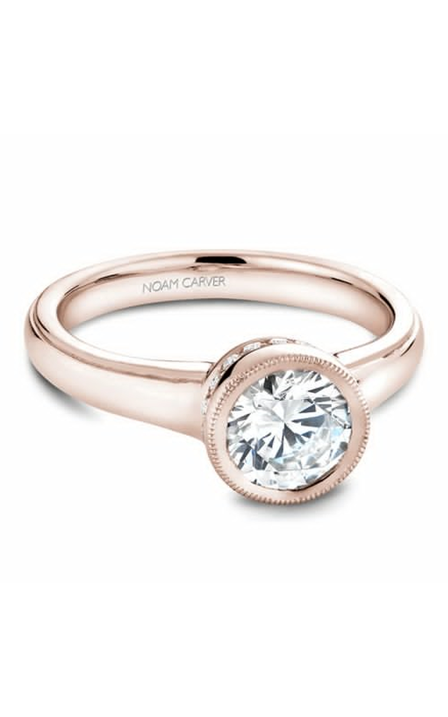 Noam Carver Bezel Engagement Ring B025 01RA - Elegant Solitaire Diamond Ring for Women, Perfect for Proposals, Weddings & Anniversaries