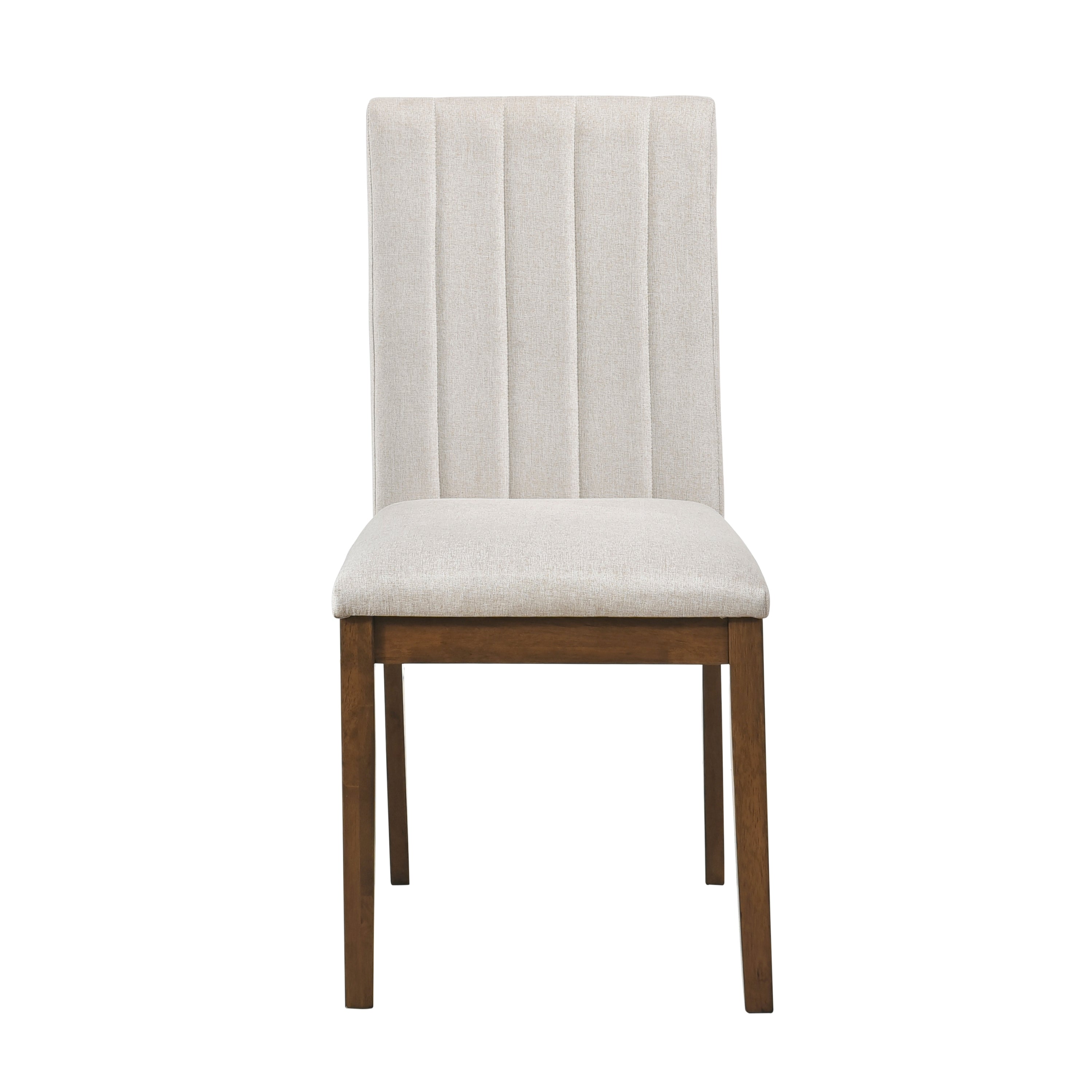 Modern Brown Fabric Upholstered Dining Chairs Set of 2 - Wooden Frame Kitchen & Dining Room Furniture for Home, Restaurant, and Office Use