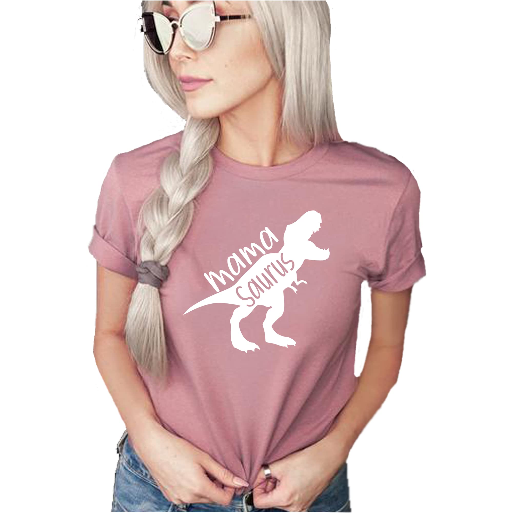 Women's Mamasaurus T-Shirt - Cute Dinosaur Mom Tee, Funny Mama Shirt, Unique Gift for Mothers | Perfect for Mother's Day, Birthday & Casual Wear