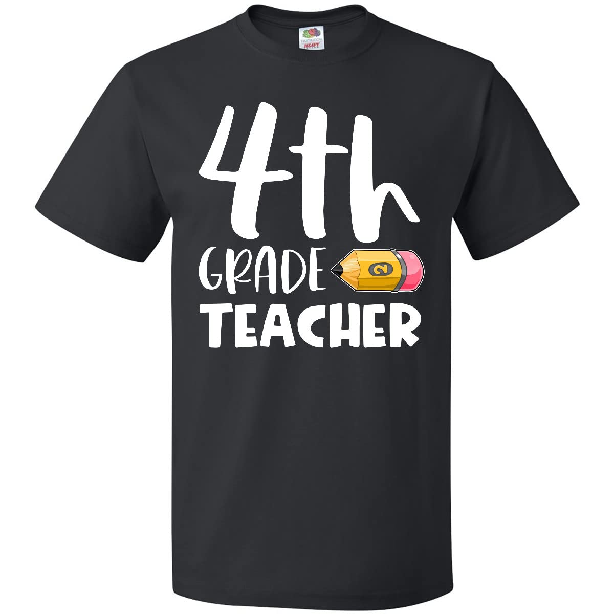 Inktastic Fourth Grade Teacher Pencil Graphic T-Shirt - Fun & Comfortable Tee for Classroom, Teacher Appreciation & Back to School