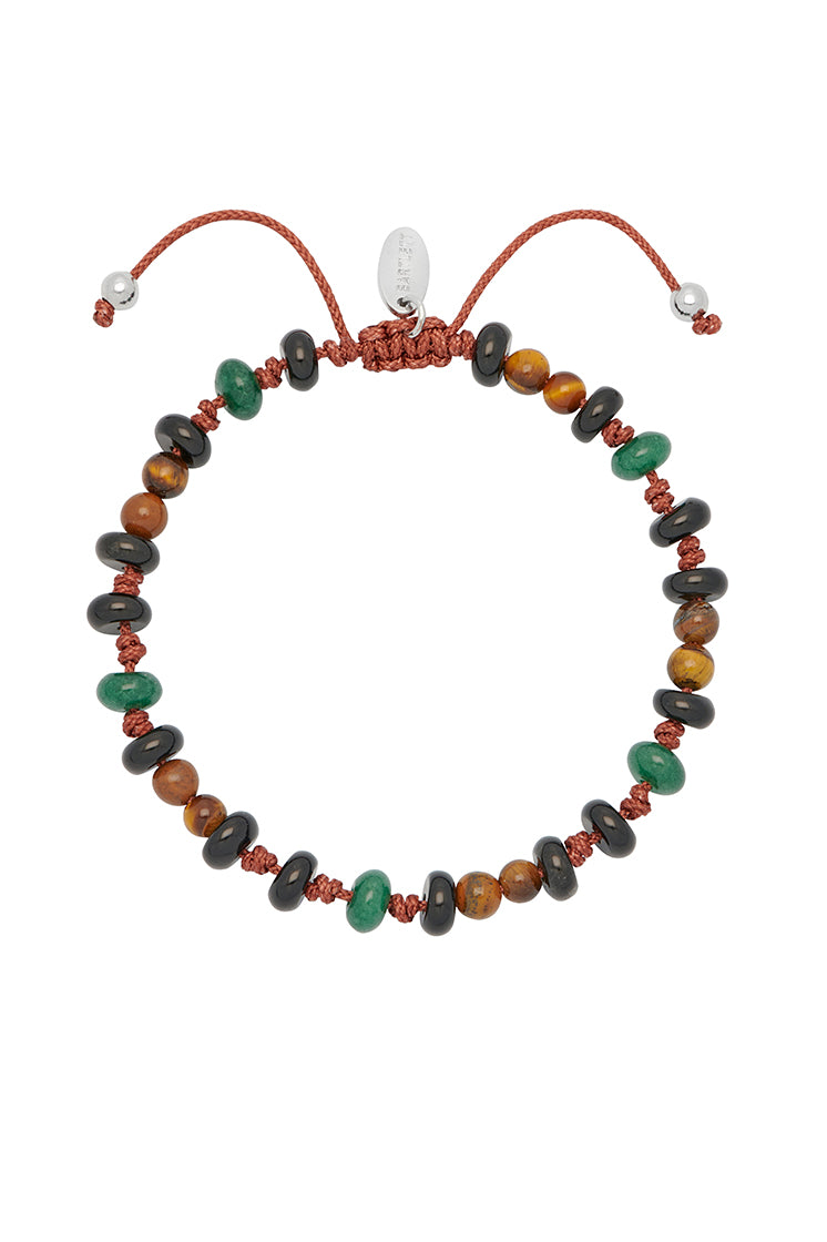 Gemstone Beaded Men's Bracelet with Adjustable Knot Slider - Perfect for Casual Wear, Gifts & Spiritual Healing