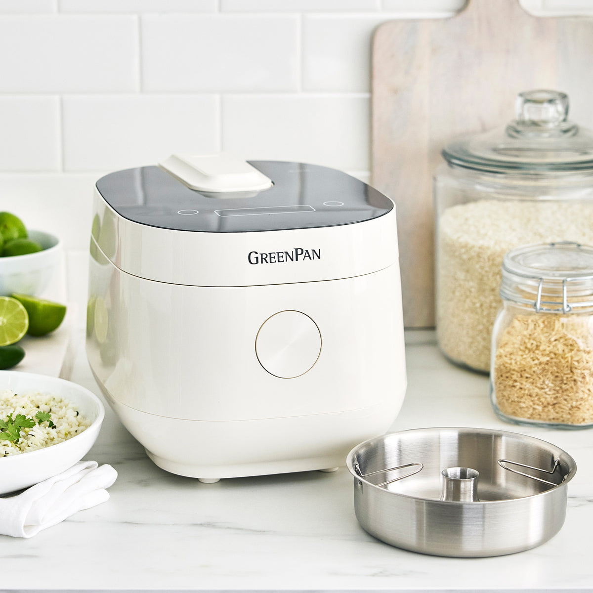 Bistro 8 Cup Low Carb Rice Cooker - Healthy Cloud Cream White Rice Maker for Keto & Diabetic Diet | Perfect for Home Kitchen & Meal Prep