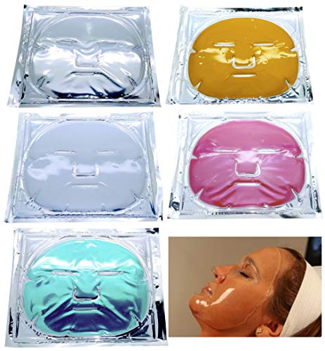 Bellahut Collagen Gel Facial Mask Set - 200 Pcs (5 Varieties, 40 Each) for Hydration & Anti-Aging | Perfect for Spa Nights, Skincare Routine & Gift Giving