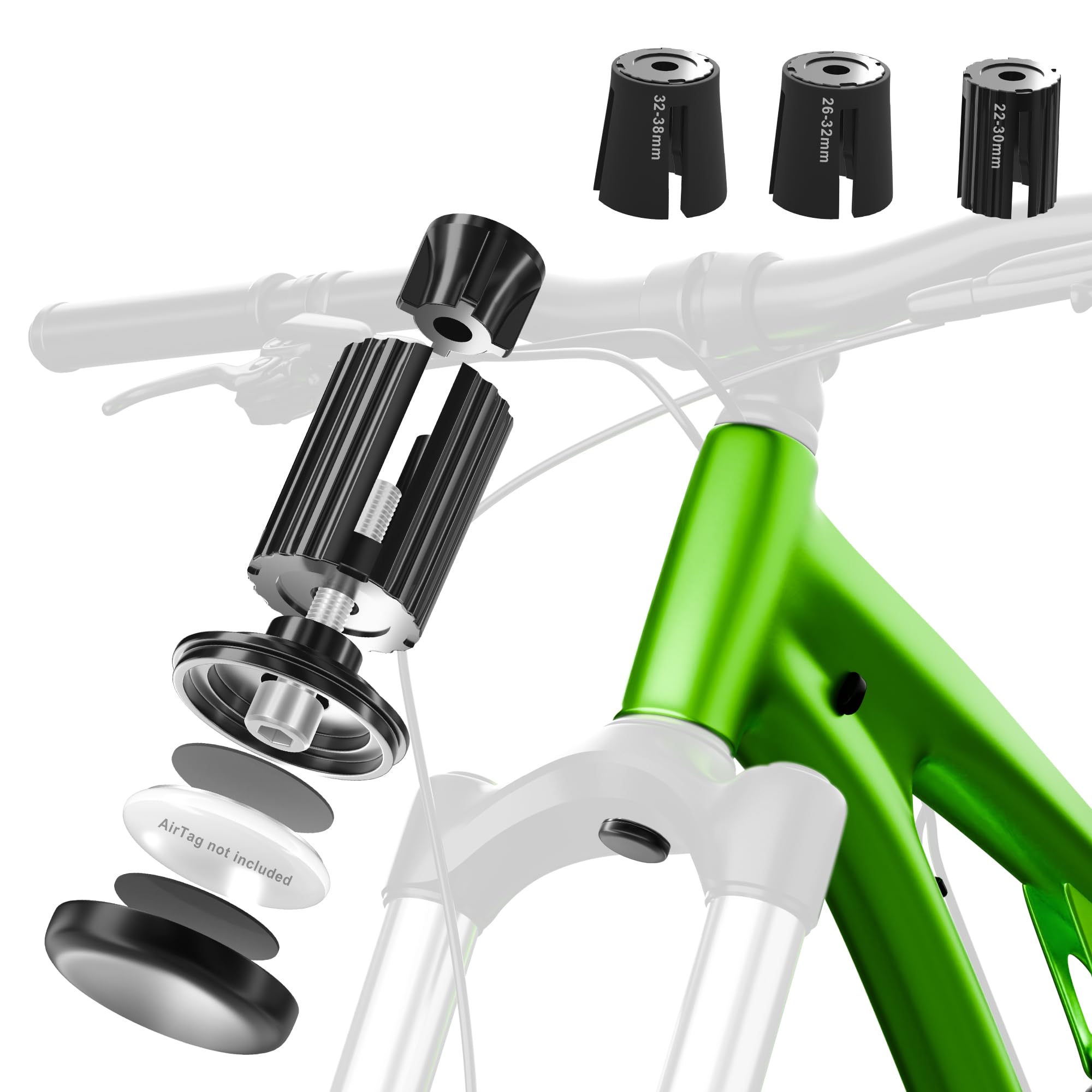 EFEALL AirTag Bike Mount - Anti-Theft Bicycle Holder for 22-38mm Fork Inner Diameter | Waterproof Hidden GPS Tracker Accessory for Apple AirTag | Perfect for Cycling, Commuting & Outdoor Adventures