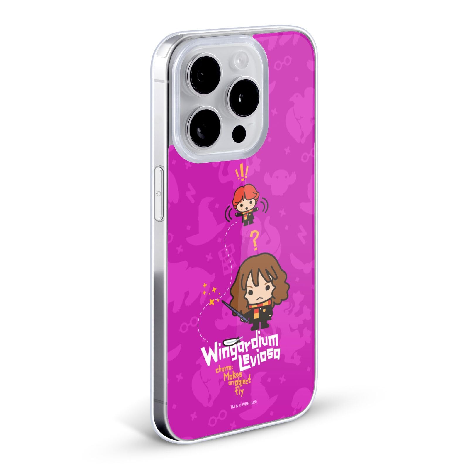 Official Harry Potter Hermione Ron Spell Deathly Hallows Soft Gel Phone Case - Compatible with iPhone X/Xs - Cute Protective Cover for Fans, Wizards & Magic Lovers - Perfect for School, Cosplay & Movie Nights