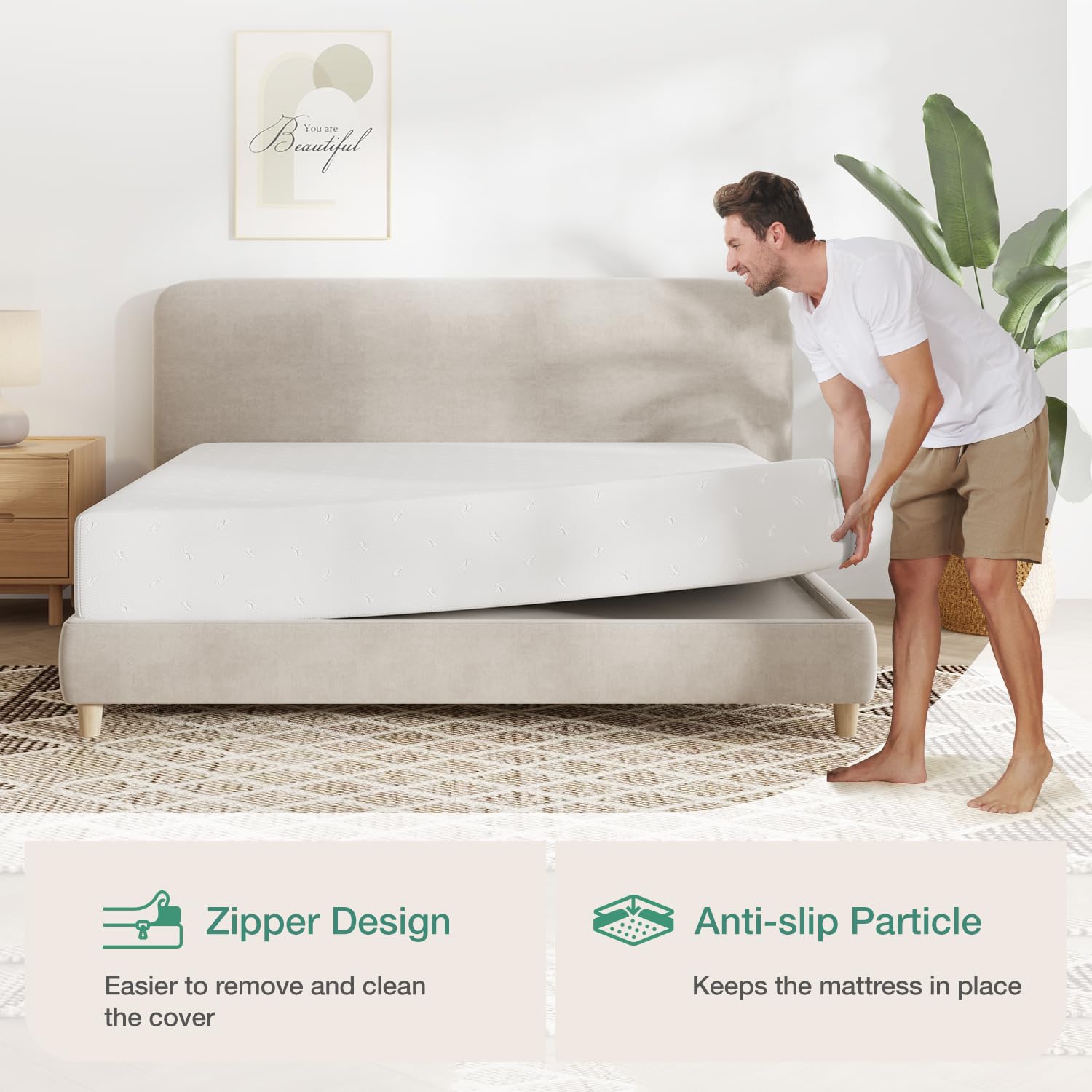 Novilla 12 Inch Queen Memory Foam Mattress - CertiPUR-US Certified, Pressure Relief & Comfort Support, Removable Washable Cover - Perfect for Back Pain Relief, Guest Rooms & Master Bedrooms