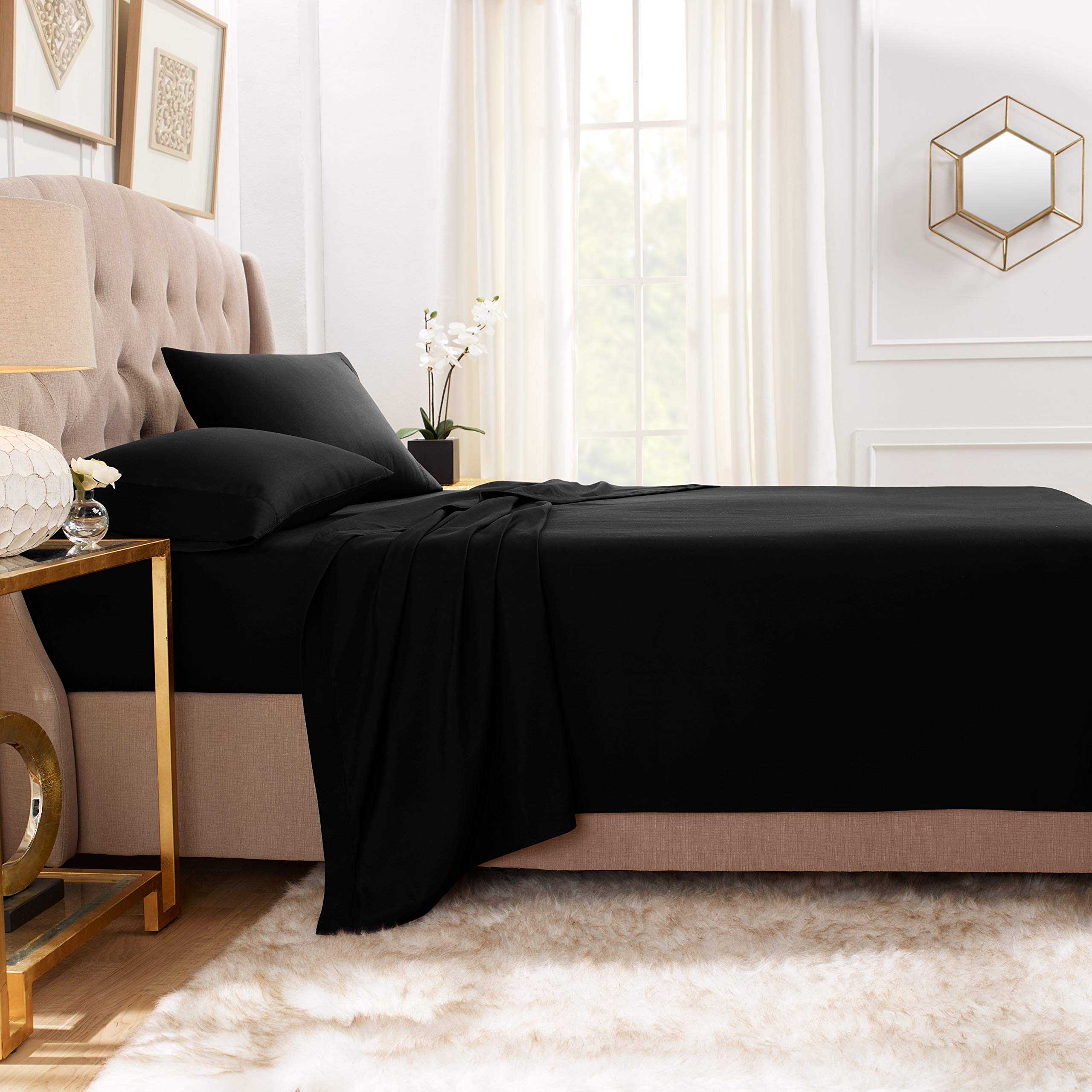 Premium 100% Cotton 800 Thread Count King Size Sheet Set - 4 Piece Wrinkle Resistant Bedding with 18