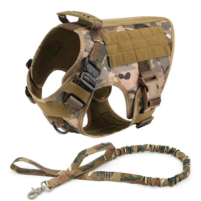 Premium Heavy Duty Tactical No Pull Dog Harness Kit - Adjustable Reflective Vest for Large Dogs - Perfect for Hiking, Training & Outdoor Adventures