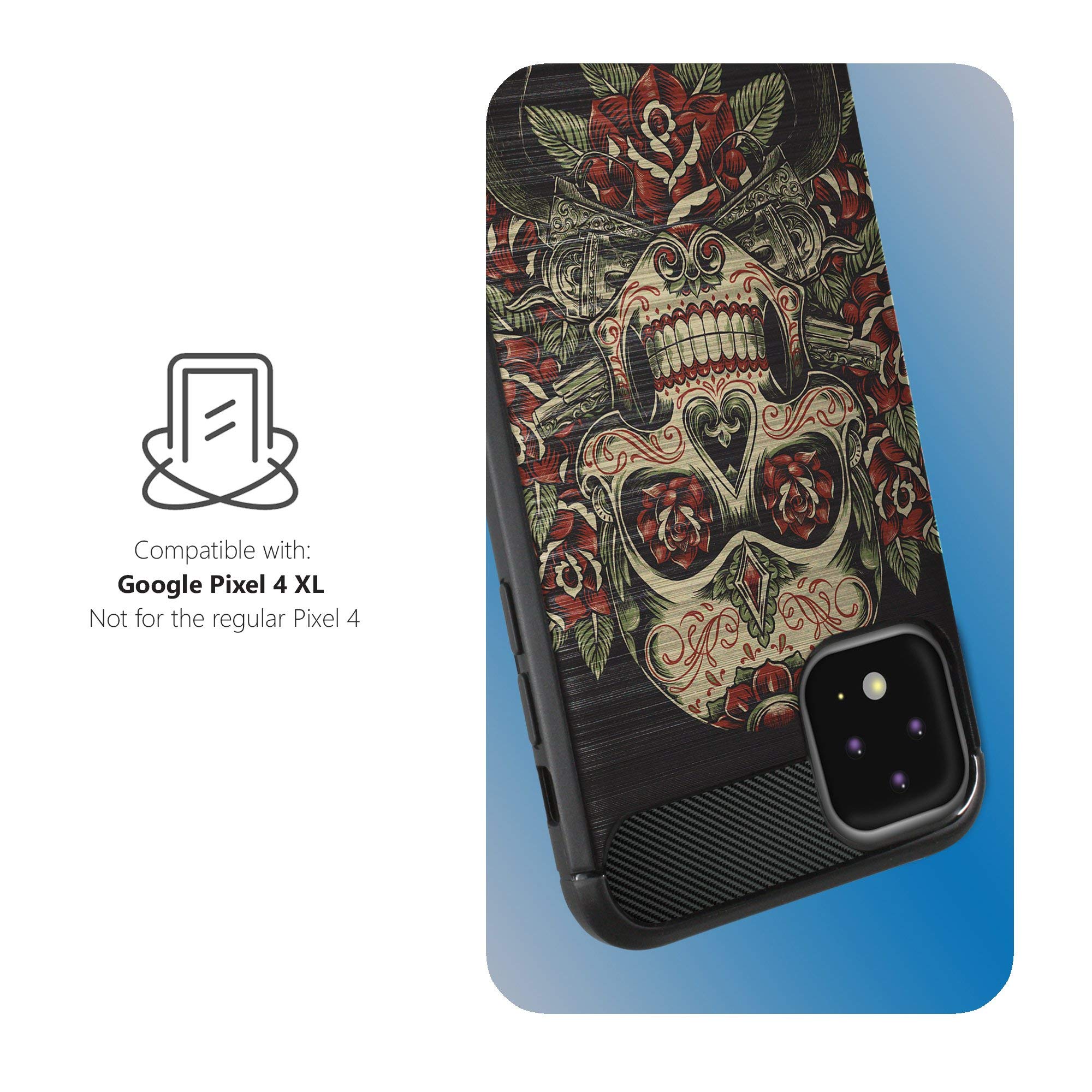 Google Pixel 4 XL Case - Rose Skull TPU Cover | Slim Protective Phone Case for Daily Use