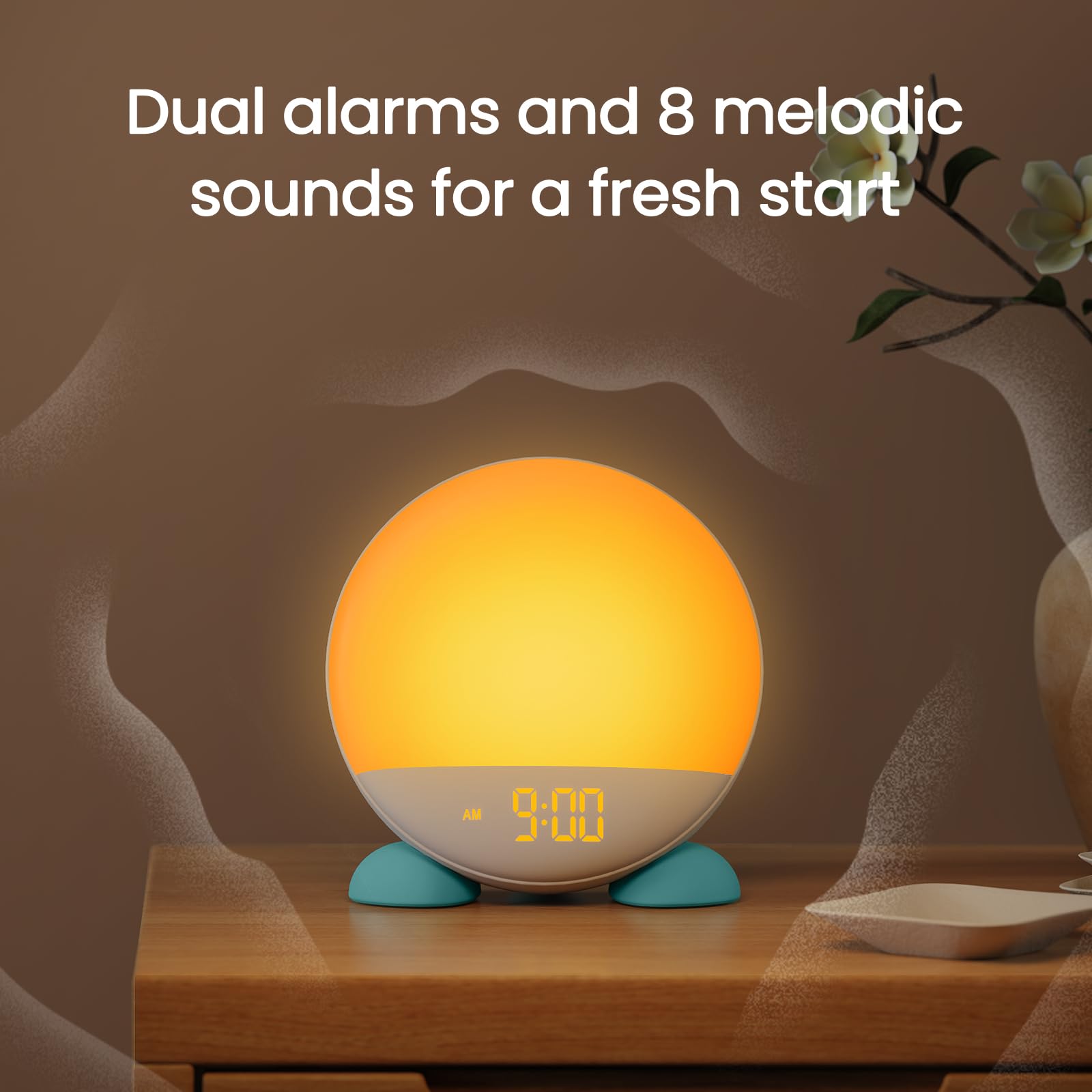 ANANK Sunrise Alarm Clock with Wake Up Light - Dual Alarms for Heavy Sleepers, Sunrise Simulation, 8 Color Night Light & 30-Level Dimmer | OK to Wake/Sleep Trainer for Kids & Adults | 8 Soothing Sounds | Perfect for Bedrooms, Home Office & Nursery