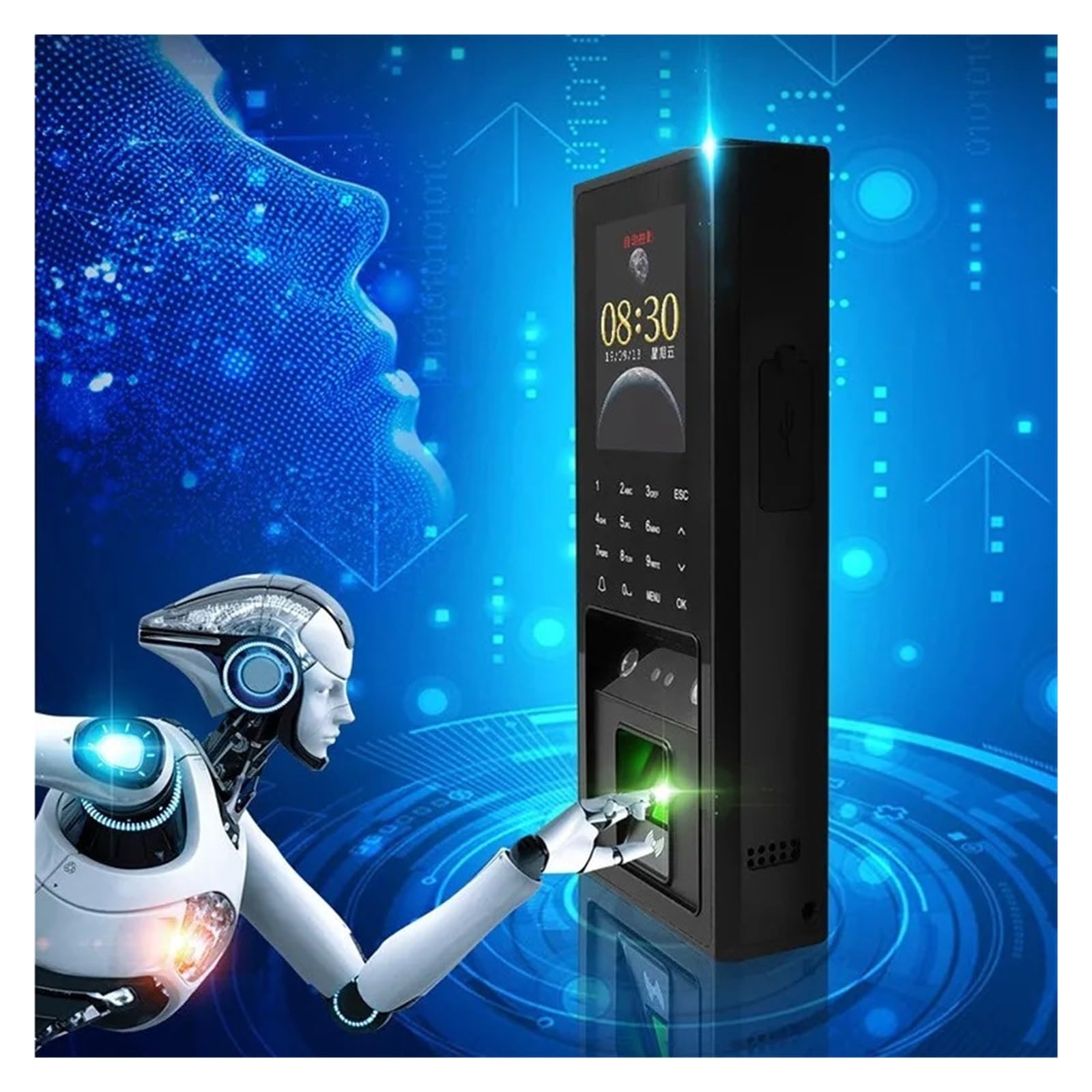 Biometric Time Clock with Face Recognition & Fingerprint Scanner - All-in-One Smart Attendance System for Office, School, Warehouse (Supports RFID Card & PIN Unlock) - Perfect for Employee Time Tracking & Access Control