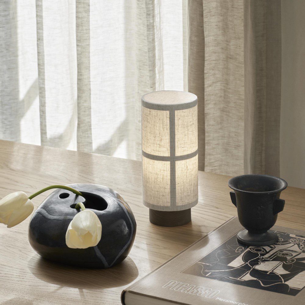 AUDO CPH Hashira Portable Table Lamp - Modern Raw Wood Design for Bedroom, Living Room & Office Lighting