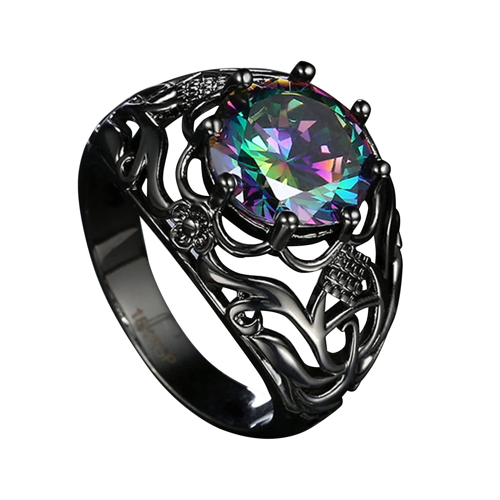 Vibrant Colorful Stone Engagement Ring - Elegant Bridal Proposal Jewelry for Women, Perfect Birthday Gift & Party Accessory | Ideal for Weddings, Anniversaries & Special Occasions