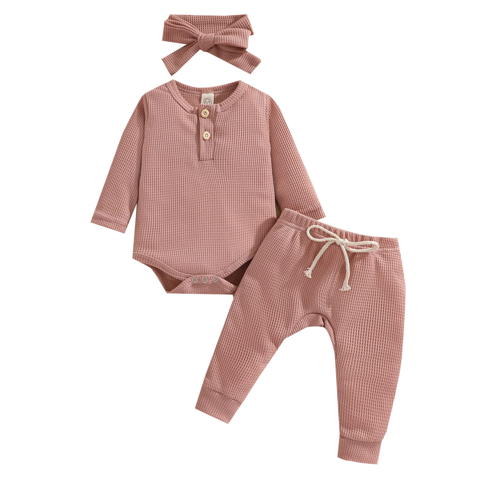 Thorn Tree Newborn Baby Clothes Set - Soft Cotton Knitted 2-Piece Romper with Long Sleeves & Pants for Boys & Girls | Perfect Fall Outfits for Infants | Ideal for Family Photos, Daily Wear & Special Occasions