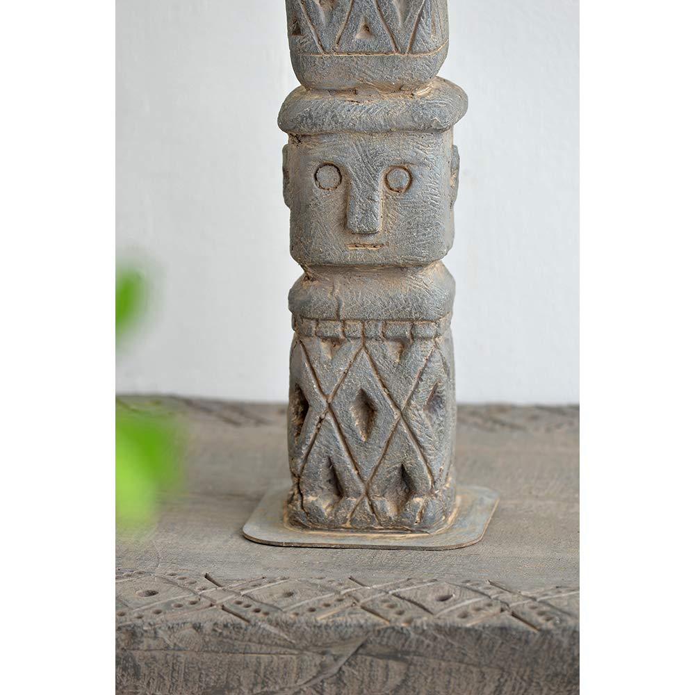 Stacked Totem Decor - Tribal Home Accent for Shelf & Mantel