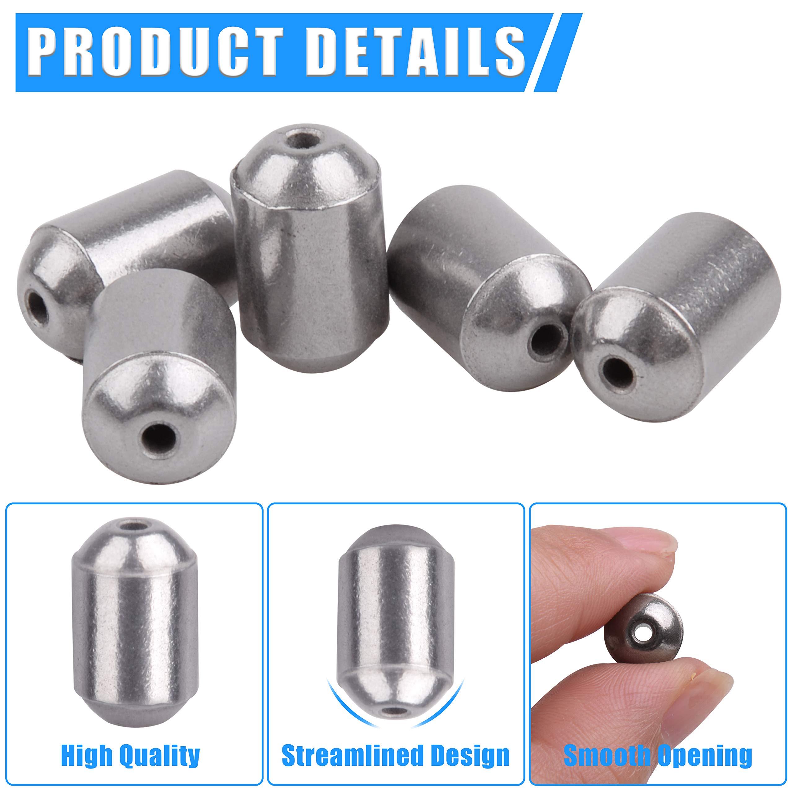 AGOOL Egg Sinkers Fishing Weights - 15/25pcs Iron Slip Sinkers Oval Catfish Weights for Bass, Saltwater & Freshwater Fishing - Perfect for Casting, Bottom Fishing & Catfishing