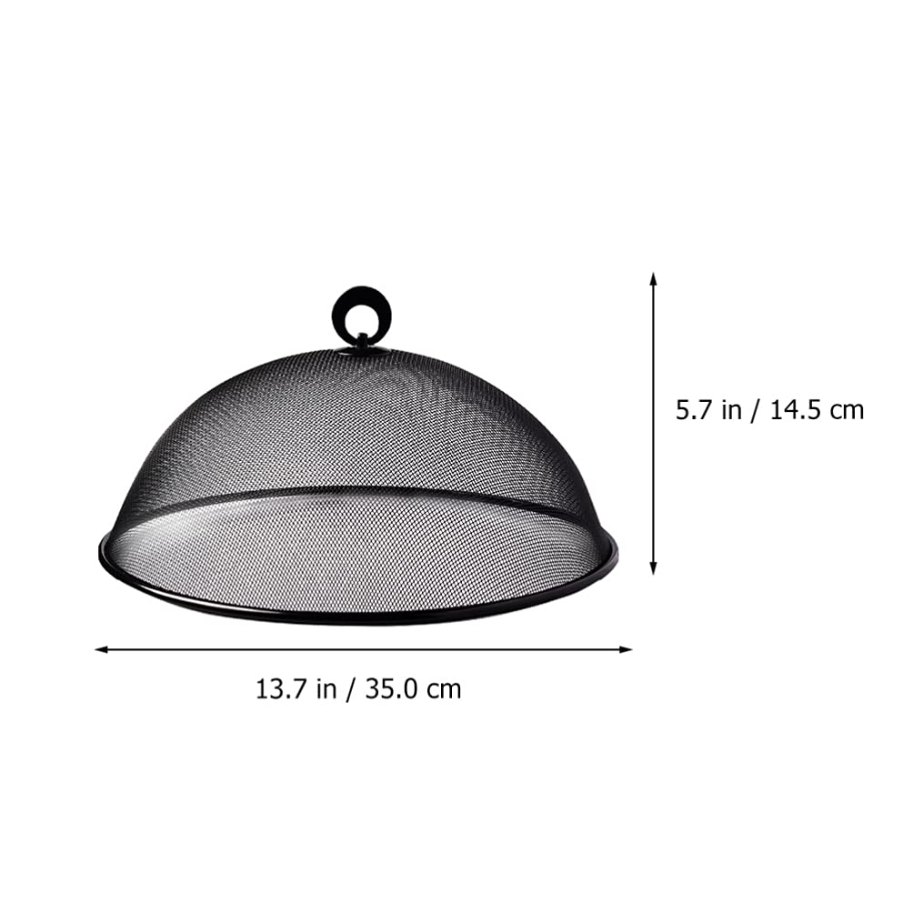 Zerodeko 2 Pack Stainless Steel Mesh Food Covers - Round Kitchen Food Protector for Flies & Insects, Perfect for Outdoor Picnic, BBQ, Camping & Party Use (Black)