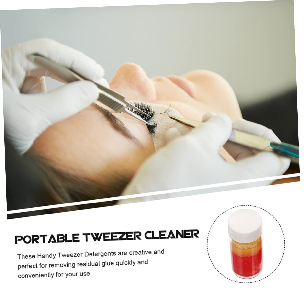 3pcs Portable Tweezer Cleaner Set - Lash Extension Glue Remover for Professional & Home Use