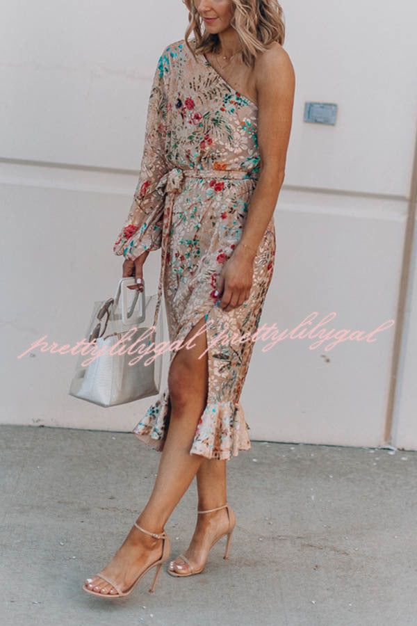 Floral Print One Shoulder Dress for Women | Spring Summer Fashion | Perfect for Weddings, Parties & Date Nights